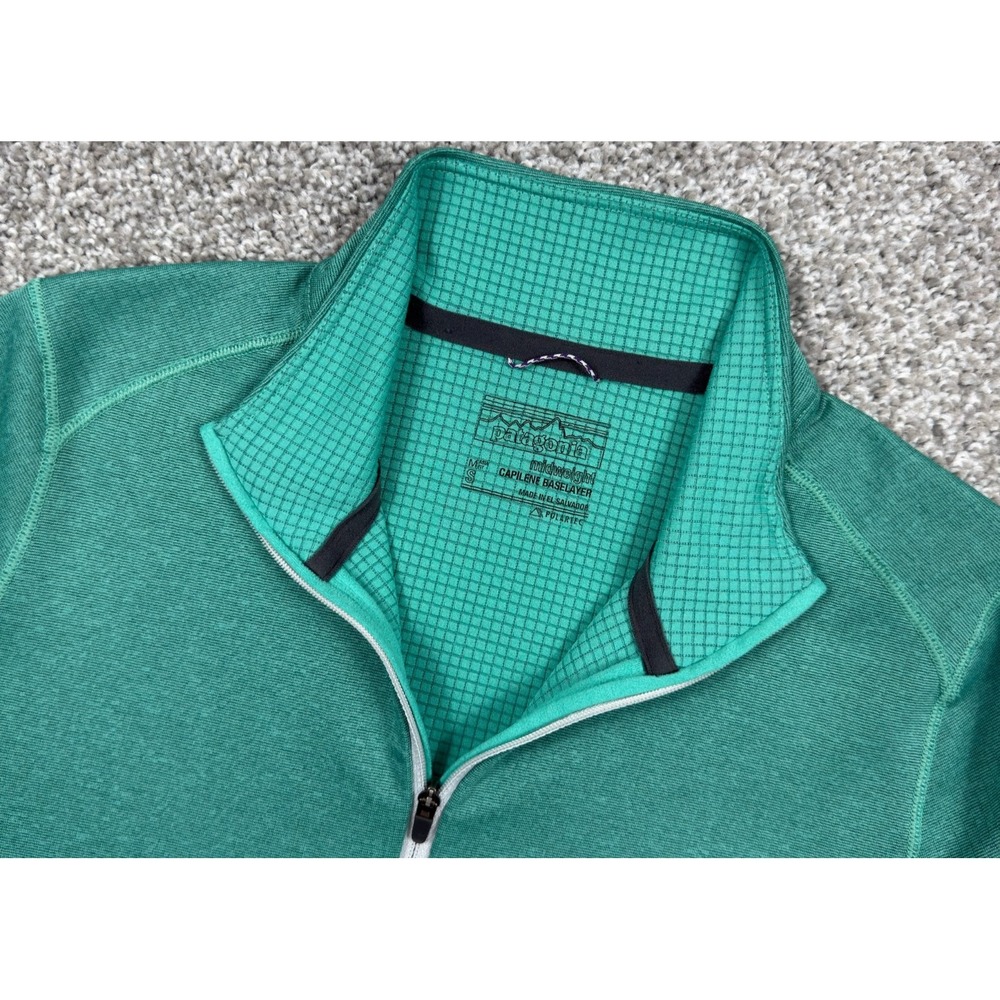 Patagonia Capilene Midweight Womens S 1/4 Zip Polartec Baselayer Green